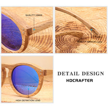 Load image into Gallery viewer, Round Wooden Sunglasses With Polarized Rivets
