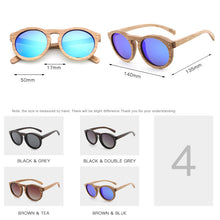 Load image into Gallery viewer, Round Wooden Sunglasses With Polarized Rivets
