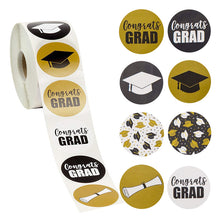 Load image into Gallery viewer, Round Graduation Sticker Graduation Cap And Diploma Label Party School Supplies Student Stationery Sticker
