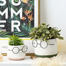 Load image into Gallery viewer, Nordic Style Glass Vase, Cement Flower Pot With Tray, Cute Personality, Green Radish
