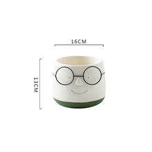 Load image into Gallery viewer, Nordic Style Glass Vase, Cement Flower Pot With Tray, Cute Personality, Green Radish
