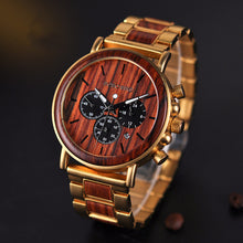 Load image into Gallery viewer, Bobo Bird Wood Watch Quartz Watch Three Eye Multifunctional Student Wood Watch Men Watches
