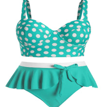 Load image into Gallery viewer, 2021 Large Plus Size Swimwear Female Push Up Bikini With Wave Women Bikini Set Two Pieces Swimsuit Bathing Suit Swim Beach Dress
