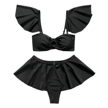 Load image into Gallery viewer, Solid Color Four-piece Bikini Female Split Swimsuit
