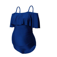 Load image into Gallery viewer, One-piece Pregnant Women's Solid Color Plus Size Flashing European And American Sexy Swimsuit
