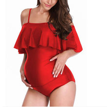 Load image into Gallery viewer, One-piece Pregnant Women's Solid Color Plus Size Flashing European And American Sexy Swimsuit
