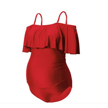 Load image into Gallery viewer, One-piece Pregnant Women's Solid Color Plus Size Flashing European And American Sexy Swimsuit
