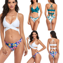Load image into Gallery viewer, Sexy Split Print Bikini Beach Beautiful Back Swimwear
