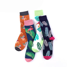 Load image into Gallery viewer, Crane flamingo cotton tube men's socks
