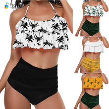 Load image into Gallery viewer, Split ruffle swimsuit
