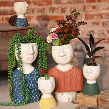 Load image into Gallery viewer, Happy House Art Portrait Sculpture Flower Pot Flower Vessel
