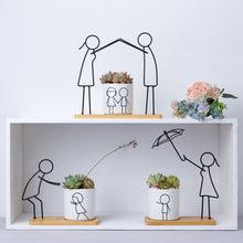 Load image into Gallery viewer, Wrought iron ceramic flowerpot
