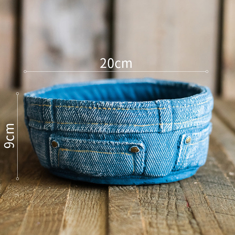Load image into Gallery viewer, Jeans pocket flower pot small flower pot