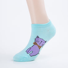 Load image into Gallery viewer, Cotton socks, spring and summer, new cartoon cat boat socks, sweat-absorbent breathable socks
