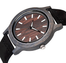 Load image into Gallery viewer, Retro wooden watch quartz movement neutral men's belt watch bamboo watch
