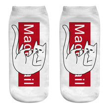 Load image into Gallery viewer, Spring And Autumn Cute Cat Cartoon 3d Print Socks Harajuku Woman Funny Kawaii ElasticPink Socks Invisible Boat Socks Short Tube
