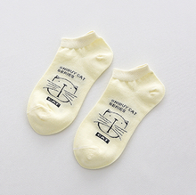 Load image into Gallery viewer, Cotton socks, spring and summer, new cartoon cat boat socks, sweat-absorbent breathable socks
