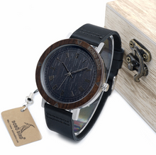 Load image into Gallery viewer, BOBO BIRD wood table handmade bamboo wood leather belt original Japanese movement men's watch
