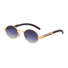 Load image into Gallery viewer, Retro Wood-like Sunglasses Small Round Frame
