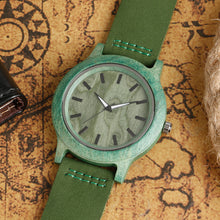 Load image into Gallery viewer, Retro wooden watch quartz movement neutral men's belt watch bamboo watch
