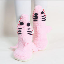 Load image into Gallery viewer, crochet shark socks crocheted

