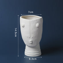 Load image into Gallery viewer, Ceramic abstract human face flower pot
