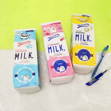 Load image into Gallery viewer, Cartoon Milk Carton Pupils Cute Creative Large Capacity Pencil Bag
