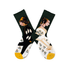 Load image into Gallery viewer, French Illustration Design Abstract Oil Painting Cotton Socks
