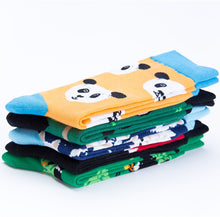 Load image into Gallery viewer, Happy tide socks, pandas, flowers and birds, colorful, high tube, casual cotton socks
