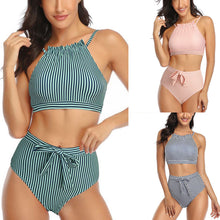 Load image into Gallery viewer, Striped two-piece swimsuit
