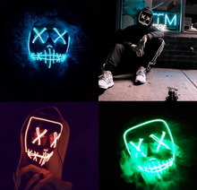 Load image into Gallery viewer, Halloween Horror Slit Mouth And Crosseye LED Plastic Glowing Mask
