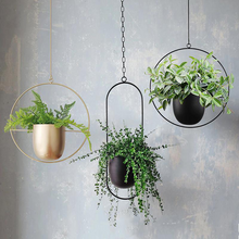 Load image into Gallery viewer, Hanging Iron Flower Pot Nordic Style Simple Creative Hydroponic Plant Potted Decoration Light Luxury Personalized Hanging Orchid
