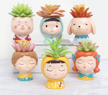 Load image into Gallery viewer, Creative character succulent flower pot
