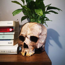 Load image into Gallery viewer, Halloween Skull Resin Flower Pot Outdoor Study
