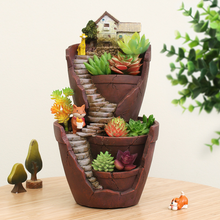 Load image into Gallery viewer, Creative Pastoral Succulents Multi-layer Resin Flower Pot
