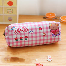 Load image into Gallery viewer, Bear Plaid Waterproof Storage Stationery Bag
