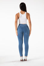 Load image into Gallery viewer, shascullfites melody light blue high waist jeggings booty lifting leggings anti cellulite booty lift leggings
