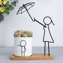 Load image into Gallery viewer, Wrought iron ceramic flowerpot
