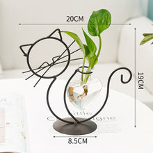 Load image into Gallery viewer, Simple Cat Iron Flower Hydroponic Vase
