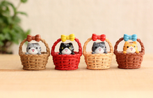 Load image into Gallery viewer, Moss micro landscape jewelry flat bamboo basket kitten ornaments DIY assembly
