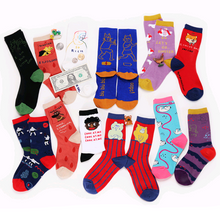 Load image into Gallery viewer, Literary fan original personality cartoon cotton socks ladies animal tube socks tide socks

