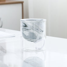 Load image into Gallery viewer, Marbled Hydroponic Ceramic Flower Pot

