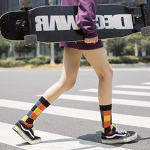 Load image into Gallery viewer, Japanese retro college wind color skateboarding personality stockings Korean version piled socks
