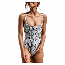 Load image into Gallery viewer, Leopard snake print sexy ladies one-piece swimsuit
