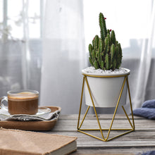 Load image into Gallery viewer, Green Plant Ceramic Iron Frame Flower Pot
