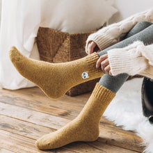 Load image into Gallery viewer, Ms. cat embroidery in stockings thickening terry socks in Japanese warm wool socks
