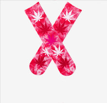 Load image into Gallery viewer, Tie dyed maple leaf socks
