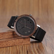 Load image into Gallery viewer, BOBO BIRD wood table handmade bamboo wood leather belt original Japanese movement men's watch
