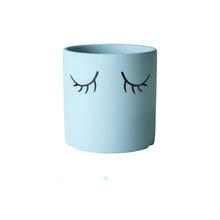 Load image into Gallery viewer, Ceramic Abstract Eyelashes Round Flower Pot Indoor Cactus Succulent Art Flower Pot
