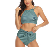 Load image into Gallery viewer, Striped two-piece swimsuit
